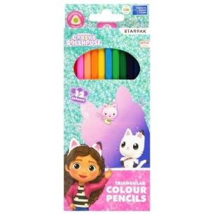 Kredki ołówkowe 12 kolorów Gabby's Dollhouse. Wydawca: Starpak. Multiszop.pl Opakowanie Kredki ołówkowe 12 kolorów Gabby's Dollhouse