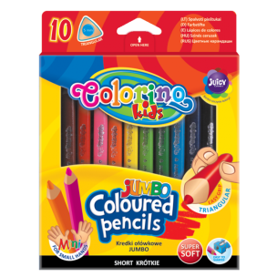 Opakowanie Kredki ołówkowe Colorino trójkątne Jumbo krótkie 10 kolorów