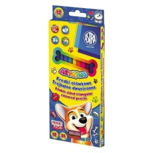 Opakowanie Kredki ołówkowe dwustronne 24kol z temperówkąASTRA