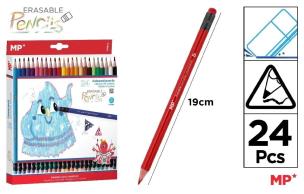 Opakowanie Kredki ołówkowe ścieralne z gumką 24szt