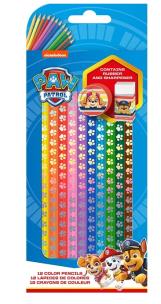Opakowanie Kredki Paw Patrol 12 kolorów + gumka + temperówka PW19779