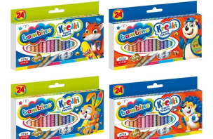 Opakowanie Kredki świecowe 24 kolory BAMBINO