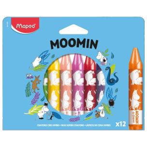 Opakowanie Kredki świecowe Muminki Jumbo 12szt MAPED
