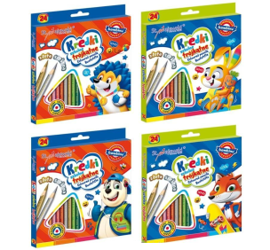 Okładka książki Kredki trójkątne 24 kolory BAMBINO