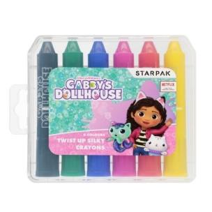 Kredki w sztyfcie 6 kolorów Gabby's Dollhouse. Wydawca: Starpak. Multiszop.pl Opakowanie Kredki w sztyfcie 6 kolorów Gabby's Dollhouse