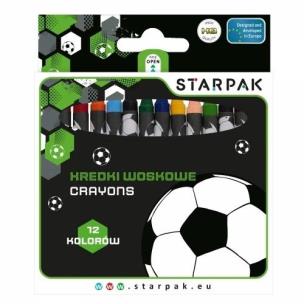 Kredki woskowe 12 kolorów Football. Wydawca: Starpak. Multiszop.pl Opakowanie Kredki woskowe 12 kolorów Football