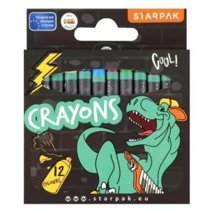 Kredki woskowe 12 kolorów Skate Dino. Wydawca: Starpak. Multiszop.pl Opakowanie Kredki woskowe 12 kolorów Skate Dino