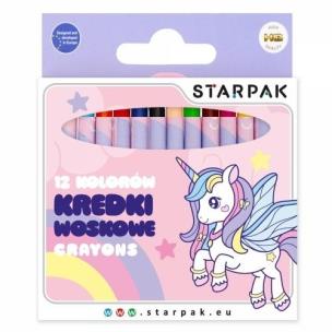 Kredki woskowe 12 kolorów Unicorn. Wydawca: Starpak. Multiszop.pl Opakowanie Kredki woskowe 12 kolorów Unicorn