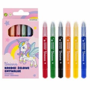 Kredki zmywalne 6 kolorów Unicorn. Wydawca: Starpak. Multiszop.pl Opakowanie Kredki zmywalne 6 kolorów Unicorn