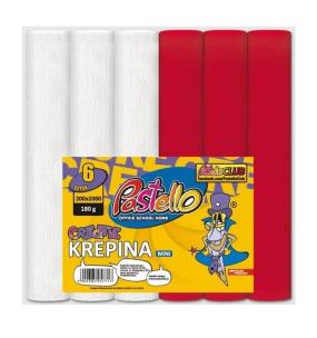 Krepina mini 20x250cm 180g biało-czerwona 6szt. Wydawca: Alfa Pastello. Multiszop.pl Opakowanie Krepina mini 20x250cm 180g biało-czerwona 6szt