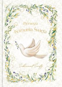 Opakowanie Książeczka A5 Pamiątka Komunijna. Gołąb w oliwkach