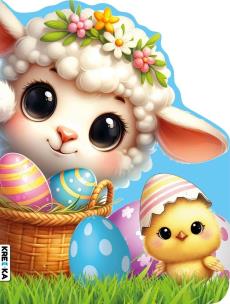 Okładka książki Książeczka kartonowa wielkanocny baranek