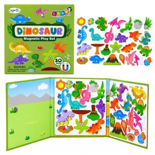 Opakowanie Książeczka magnetyczna układanka puzzle dinozaury