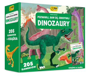 Okładka książki Książka i puzzle Poznawaj, baw się, odkrywaj Dinozaury 205 elementów