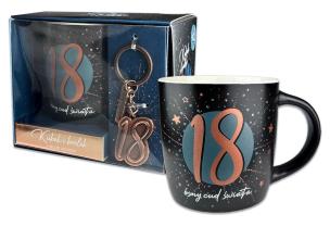 Opakowanie Kubek Denim z metalowym brelokiem - 18 urodziny