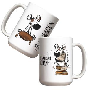 Kubek - Pożeram książki 440ml. Wydawca: Molom. Multiszop.pl Opakowanie Kubek - Pożeram książki 440ml