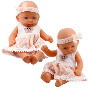 Opakowanie Lalka bobas w różowej sukience z koronką