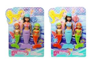 Opakowanie Lalki syrenki 3szt mix
