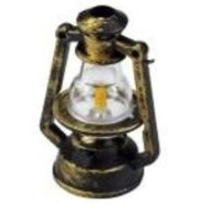 Opakowanie Lampa naftowa 37x50mm plastikowa miniaturowa złota