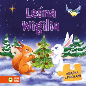 Okładka książki Leśna Wigilia. Książka z puzzlami
