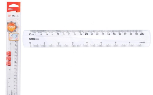 Linijka 20cm Pioner przeźroczysta DELI. Wydawca: DELI. Multiszop.pl Opakowanie Linijka 20cm Pioner przeźroczysta DELI