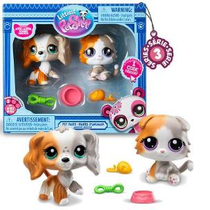 Opakowanie Littlest Pet Shop Zestaw figurek Scottish i Spaniel +akcesoria seria 3