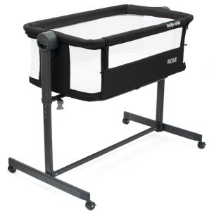 Łóżeczko dostawka Rose czarne. Wydawca: Baby Mix. Multiszop.pl Opakowanie Łóżeczko dostawka Rose czarne