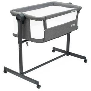 Łóżeczko dostawka Rose szare. Wydawca: Baby Mix. Multiszop.pl Opakowanie Łóżeczko dostawka Rose szare