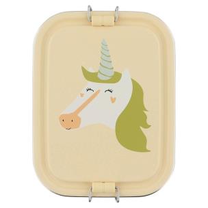 Lunch Box stalowy mały Jednorożec. Wydawca: Trixie Baby. Multiszop.pl Opakowanie Lunch Box stalowy mały Jednorożec