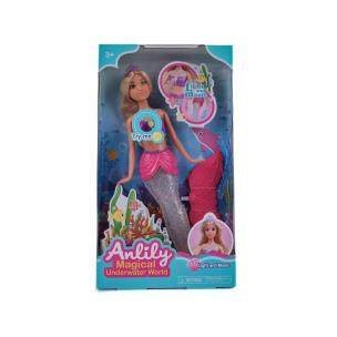 Opakowanie Magiczna Syrenka Lalka z świecącym ogonem i muzyką