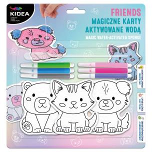 Magiczne karty aktywowane wodą friends Kidea. Wydawca: Derform. Multiszop.pl Opakowanie Magiczne karty aktywowane wodą friends Kidea