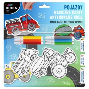 Magiczne karty aktywowane wodą pojazdy Kidea. Wydawca: Derform. Multiszop.pl Opakowanie Magiczne karty aktywowane wodą pojazdy Kidea