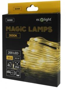 Magiczne lampki 200 led 3000K 20m DC5V. Wydawca: Eco Light. Multiszop.pl Opakowanie Magiczne lampki 200 led 3000K 20m DC5V