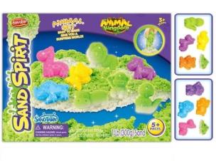Magiczny piasek świecący w ciemności z foremkami. Wydawca: Merkpol. Multiszop.pl Opakowanie Magiczny piasek świecący w ciemności z foremkami