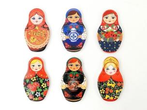 Opakowanie Magnes matrioszka 10x6cm ceramiczny MIX