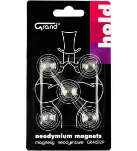 Opakowanie Magnesy neodymowe z uchwytem 12mm 5szt GRAND