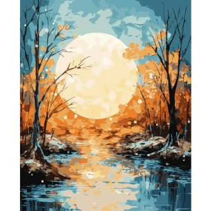 Malowanie po numerach 40x50cm Księżyc. Wydawca: Koh-I-Noor. Multiszop.pl Opakowanie Malowanie po numerach 40x50cm Księżyc