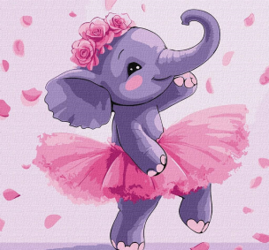 Opakowanie Malowanie po numerach - Baletnica słoń 30x30cm