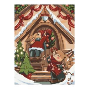 Opakowanie Malowanie po numerach BRUSHME 30x40cm Świąteczne króliczki