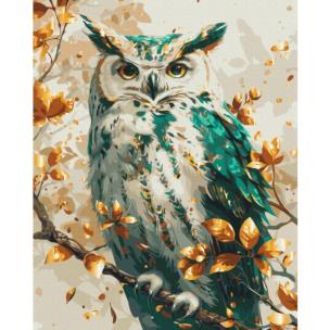 Opakowanie Malowanie po numerach BRUSHME 40x50 cm Gold Szmaragdowa Sowa