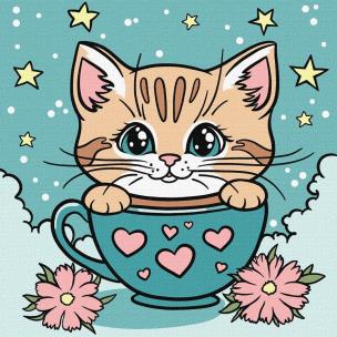 Opakowanie Malowanie po numerach - Cudowny kotek Kids 25x25cm