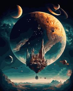 Opakowanie Malowanie po numerach czarne płótno - Kosmiczny...