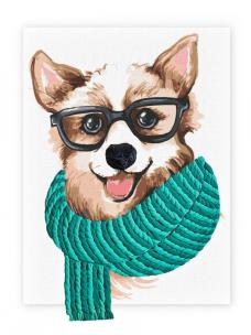 Opakowanie Malowanie po numerach IDEYKA 30x40cm z glinką Stylowy Corgi