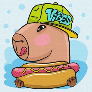 Opakowanie Malowanie po numerach - Kapibara i hot dog Kids