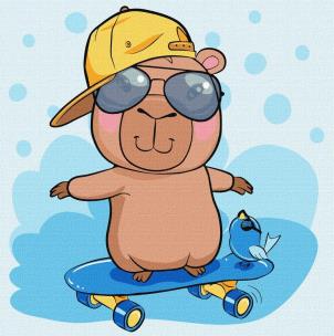 Opakowanie Malowanie po numerach - Kapibara na deskorolce