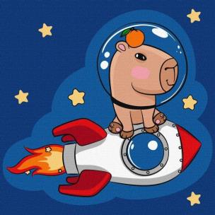 Opakowanie Malowanie po numerach - Kapibara w rakiecie 30x30