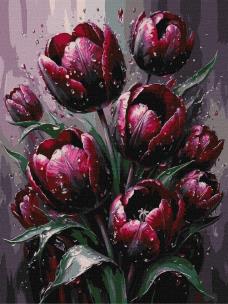 Opakowanie Malowanie po numerach - Karminowe tulipany 30x40cm