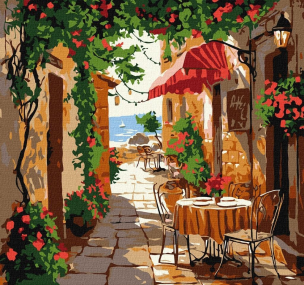 Opakowanie Malowanie po numerach - Kawiarnia z meblami 30x30