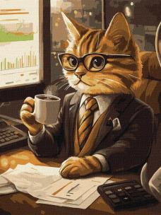 Opakowanie Malowanie po numerach - Kot biznesmen 30x40cm