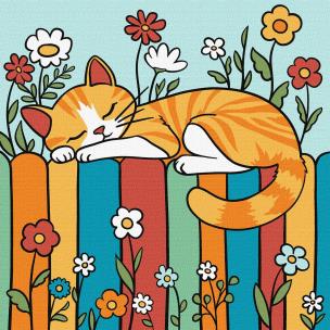 Opakowanie Malowanie po numerach - Kot na ogrodzeniu Kids